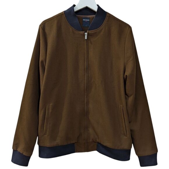 Devred 1902 Men's L Classic Bomber Jacket in Brown & Navy - Picture 1 of 8